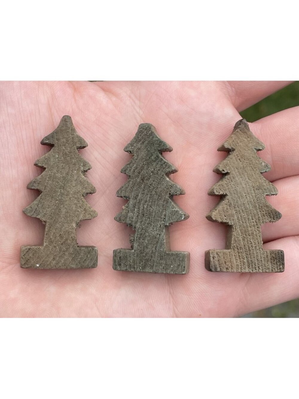 Lot of 3 Antique Miniature Folk Art Erzgebirge Christmas Tree Brettchenbaume